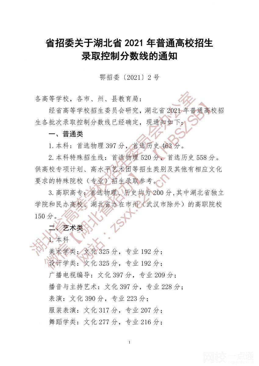 2022年湖北省高考文科分数线公布（湖北省高考文史类分数线一览表）