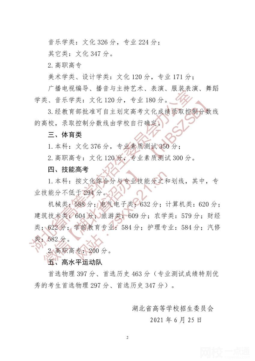 2022湖北省高考二本分数线多少分（湖北省高考理科文科分数线一览表）