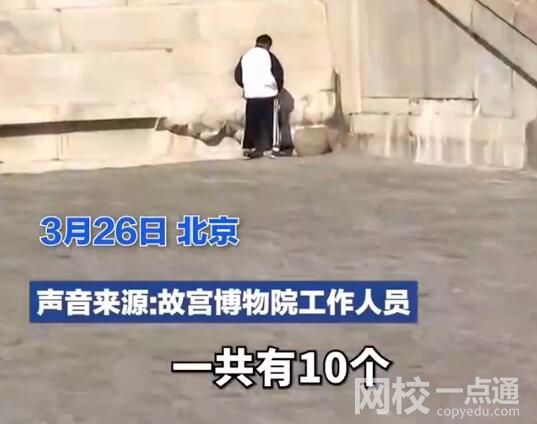 男子疑在故宫太和殿外随地小便