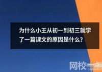 为什么小王从初一到初三就学了一篇课文的原因是什么？