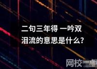 二句三年得 一吟双泪流的意思是什么？