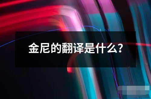 金尼的翻译是什么？