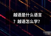 越语是什么语言？越语怎么学？