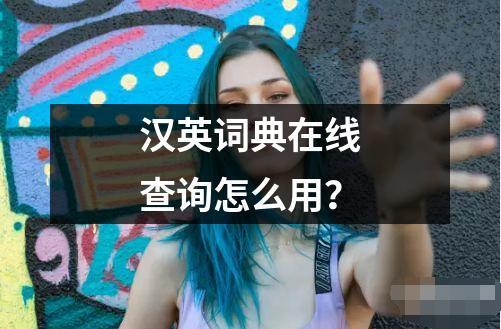 汉英词典在线查询怎么用？