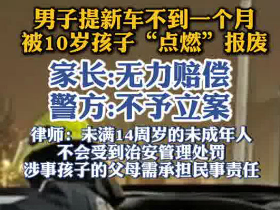 男子提车不到1个月就被孩子点燃 实在太崩溃了